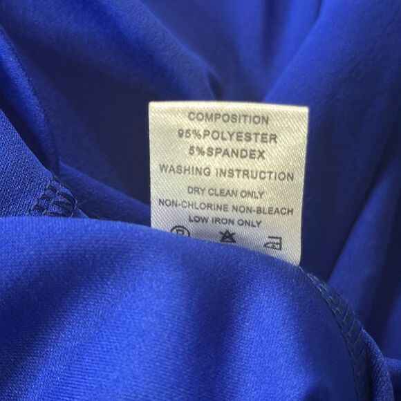 Women’s Blue Asymmetrical Ruffled Front Midi Dress 3/4 Sleeve Size 2XL NEW - Picture 13 of 16